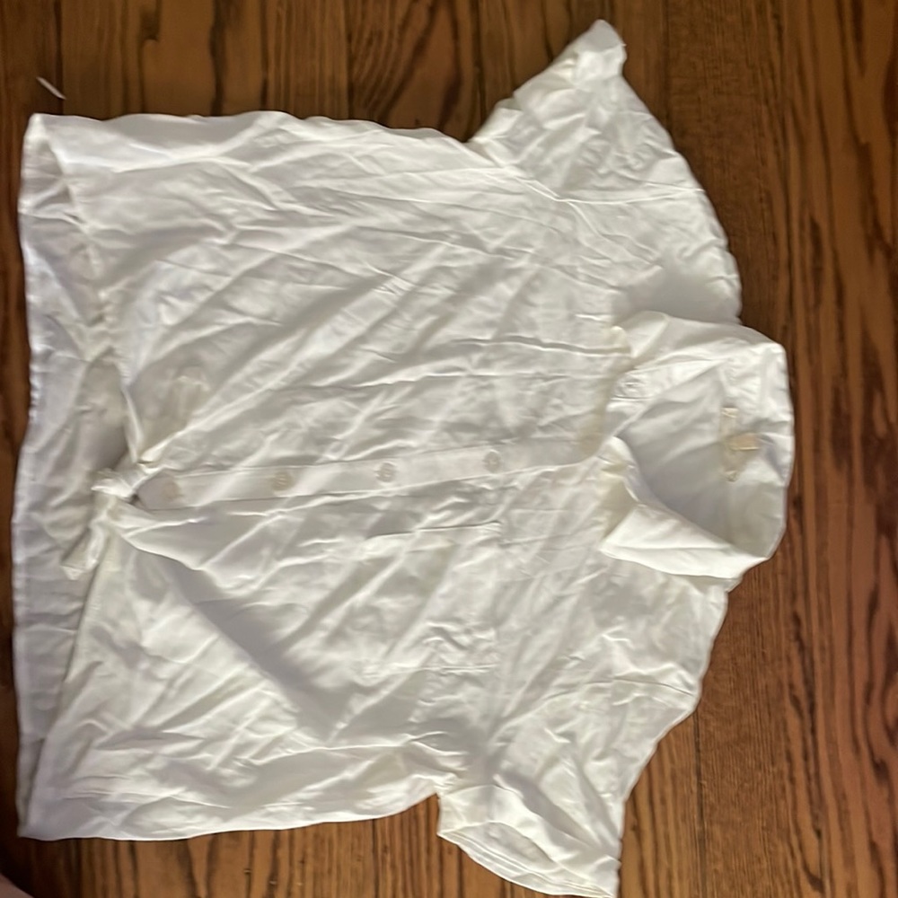 Kids White Shirt Button Down With Tie On The End